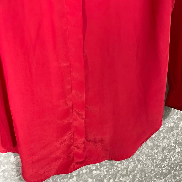 Susan Hutton Vintage 1980s Women's Red Floral Button Up Blouse - Size 10 - Retro - Picture 4 of 6